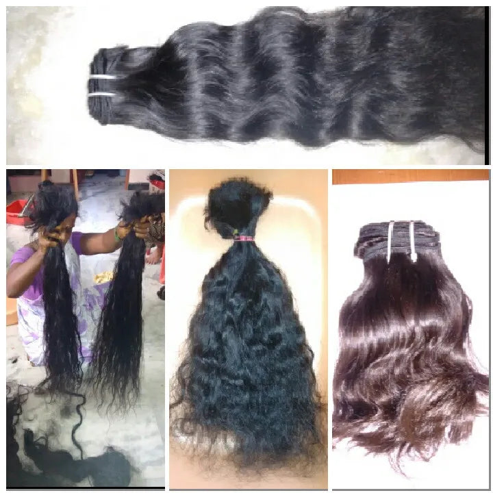 100% Virgin Indian Bulk Human Hair Pure Remy with Loose Deep and Natural Wave Styles Natural Color