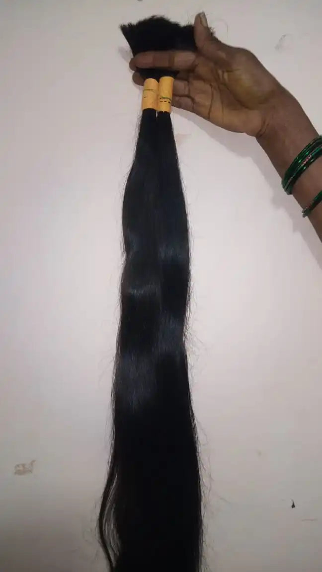 100% Virgin Indian Bulk Human Hair Pure Remy with Loose Deep and Natural Wave Styles Natural Color