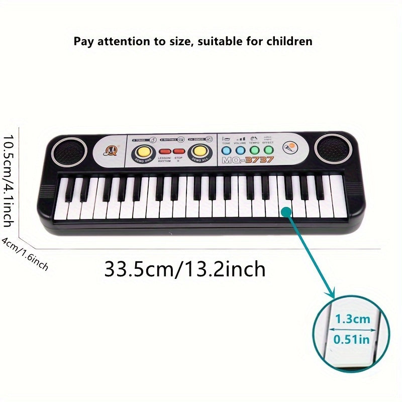37-Key Monophonic Electronic Piano for Children | Suitable for Boys and Girls, Beginner'S Small Piano, Educational Toy for Toddlers, Multifunctional, PP Material, Perfect for Christmas or Birthday Gift (without Battery)