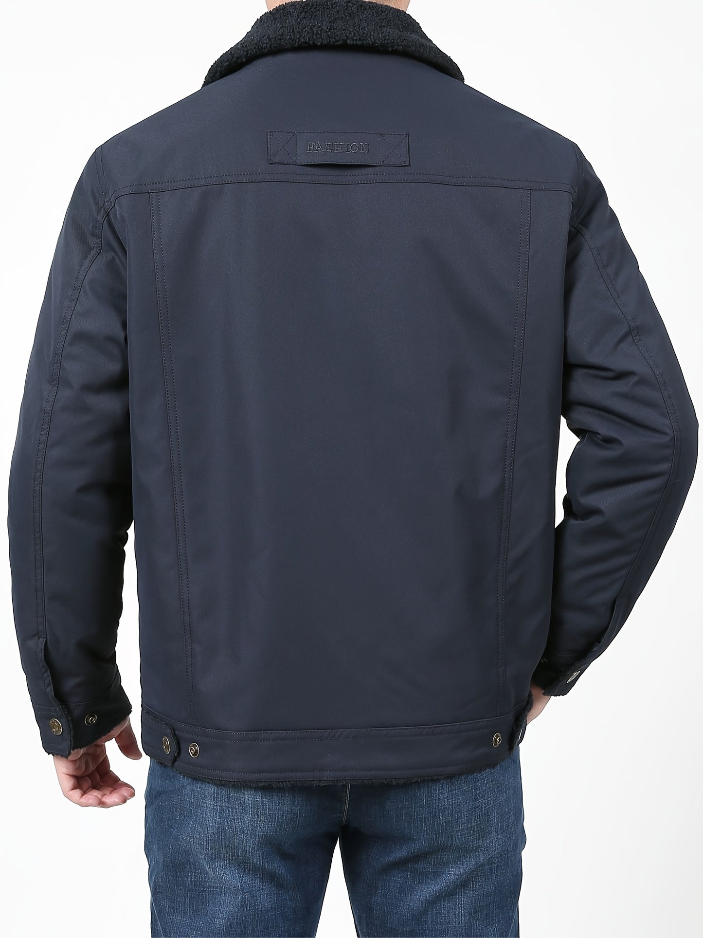 Men's Premium Fleece Windbreaker Jacket - Water-Resistant, Multi-Pocket, Lapel Collar, Casual, Breathable, Lightweight, Warm, and Comfortable for Fall and Winter Outdoor Activities, Hiking, Camping, and Daily Wear