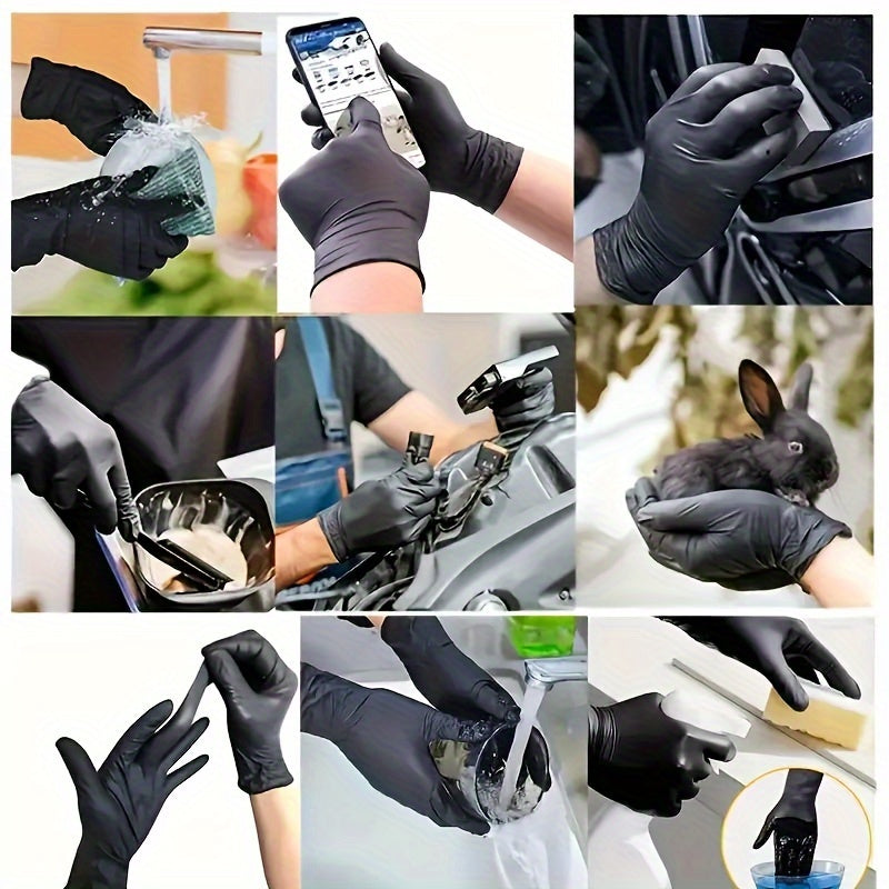 50/100pcs Ultra-Durable Nitrile Gloves - Waterproof, Tear-Resistant, And Powder-Free For Kitchen Cleaning, Tattoo, Hair Dyeing, Pet Grooming, Beauty Salons, And Household Chores - Perfect For Cleaning Supplies And Household G