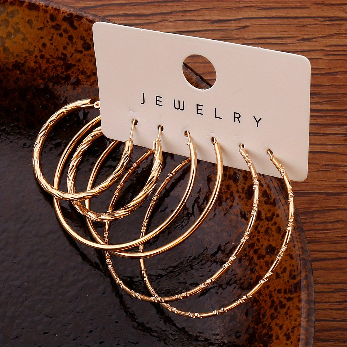 [Boho Vintage Earrings] 14K Golden Plated Earring Set, Boho Vintage Style Zinc Alloy, Non-Feathered Jewelry for Women