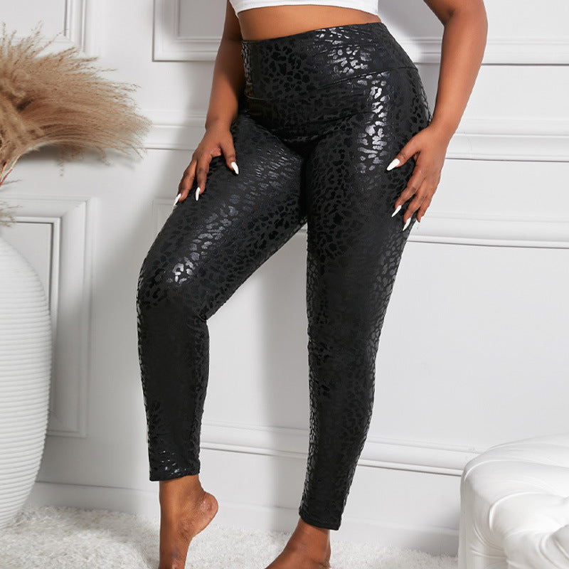 Solid Snake Print High Waist Leggings, Sexy Stretchy Long Length Spring & Summer Leggings, Women's Clothing