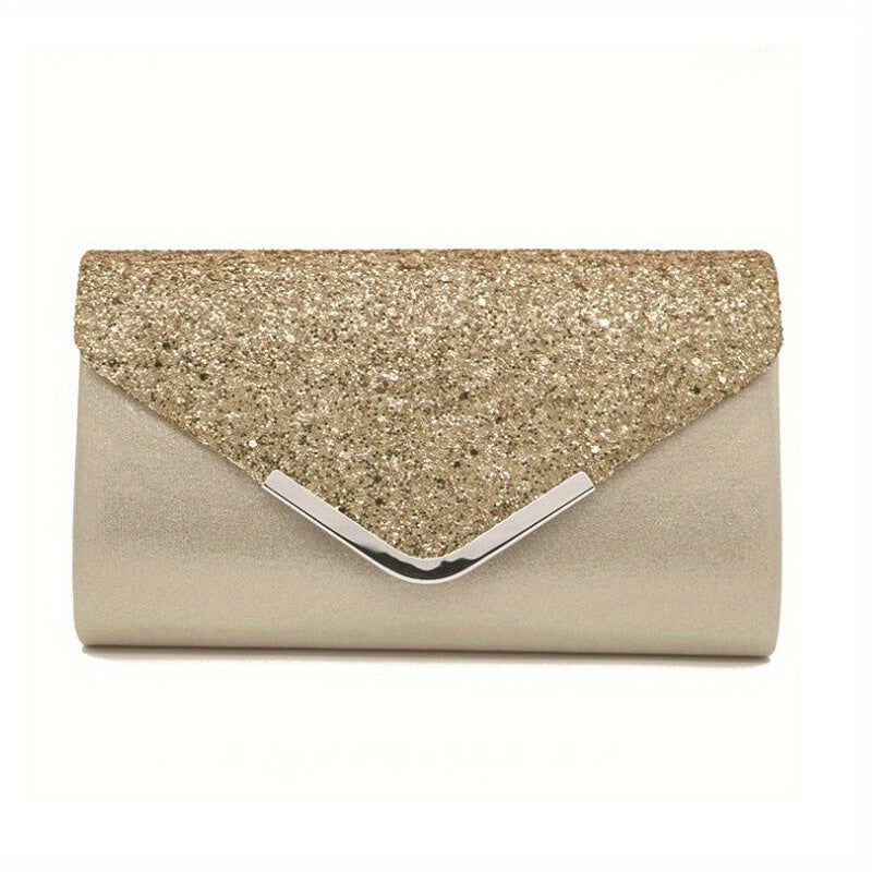 Women's Fashion Versatile Sequin Evening Bag Clutch Shoulder Chain Evening Dress Bag