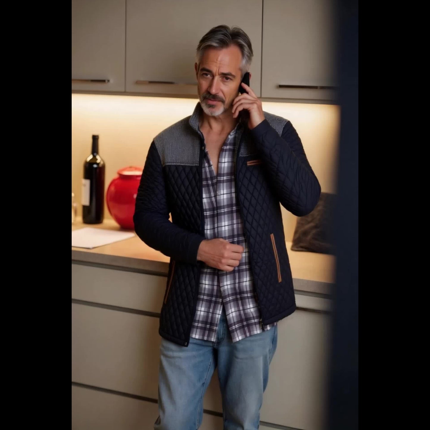 Men's Lightweight Warm Jacket, US Sizes