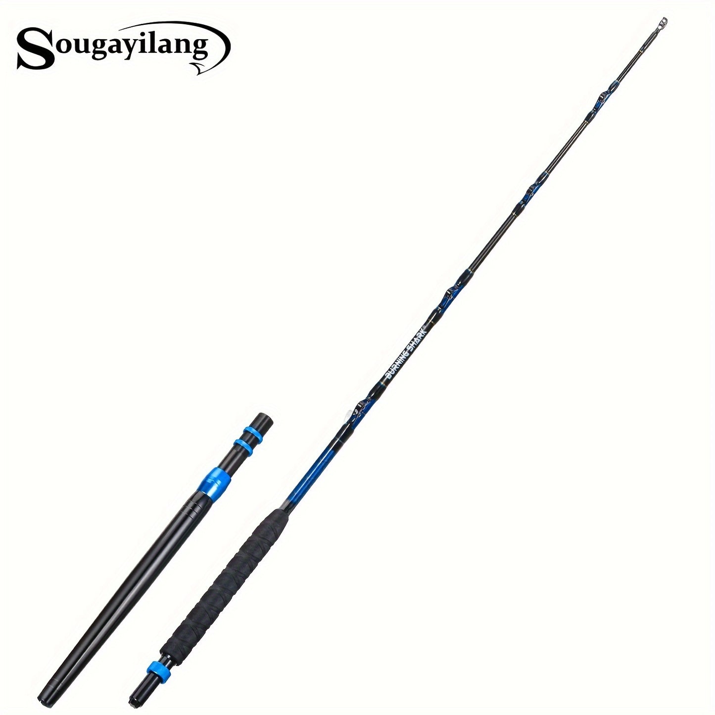 Sougayilang Heavy-Duty Carbon Fiber Boat Fishing Rod - Blue, Ambidextrous Grip for Deep Sea & Trolling, Fish Rod, Boat Rod, Deep Sea, Heavy-duty, Best for Christmas, Perfect for Thanksgiving