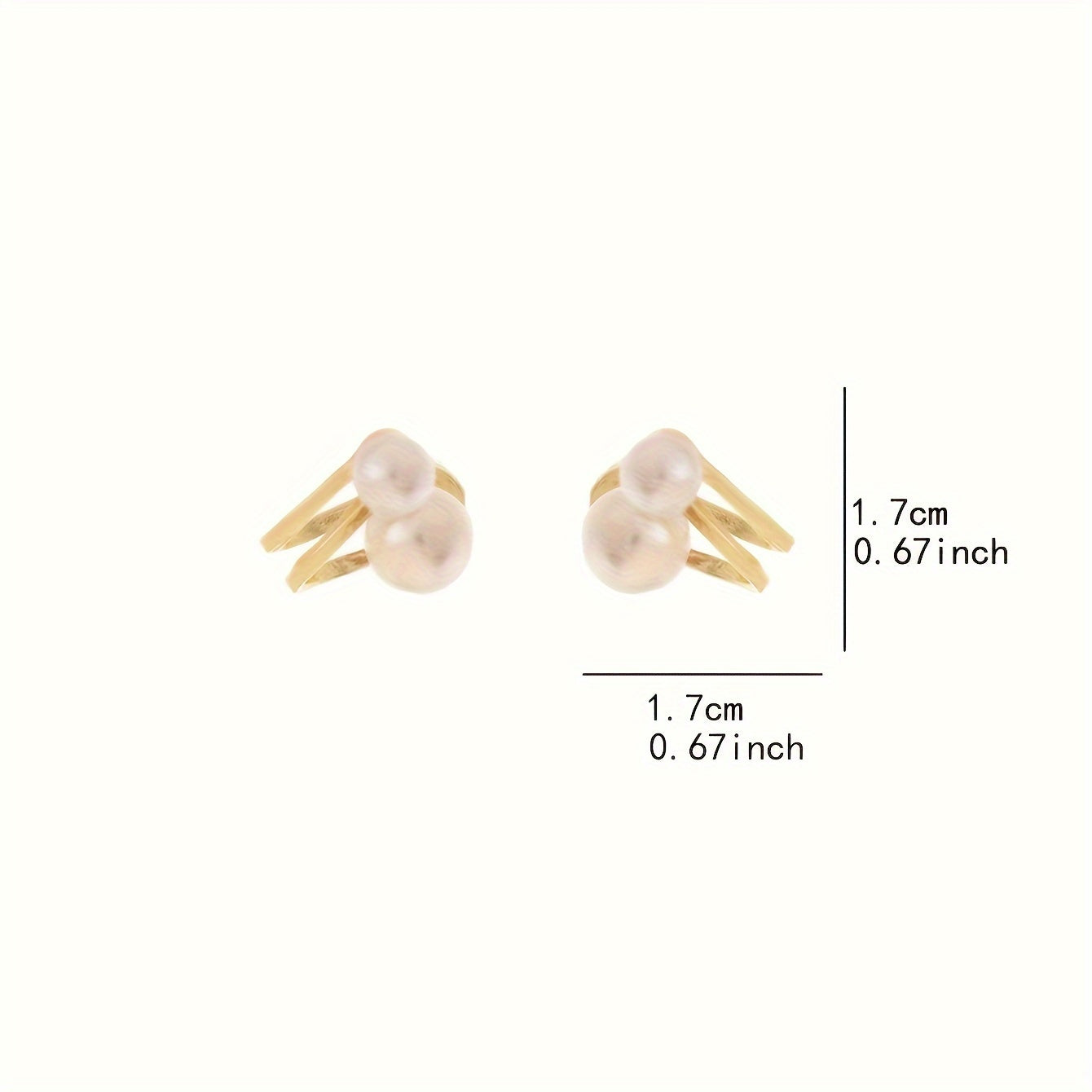 Hot Sale Stylish Versatile Stud Earrings Inlaid White Faux Pearls Elegant Alloy Ear Piercing Jewelry