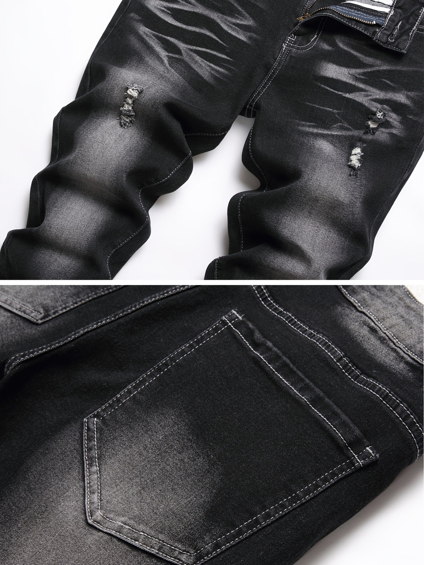 Men'S Slim Fit Jeans Stretch Ripped Skinny Jeans For Men, Fashion Straight Leg Comfort Flex Waist Casual, Pants For Men, Pantalones Para Hombr, Mens Sweatpants