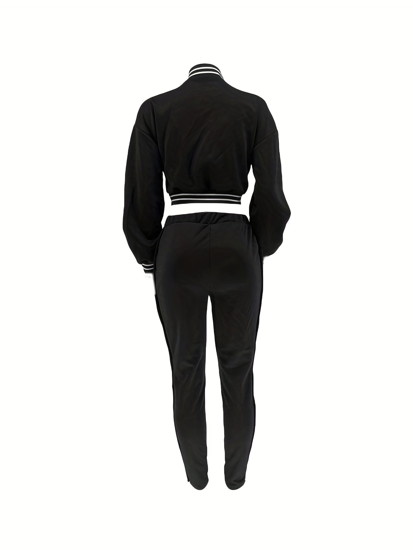 Women's Red Jacket and Pants Set - Casual Polyester with Letter "B" Patches, Button Closure, and Striped Accents