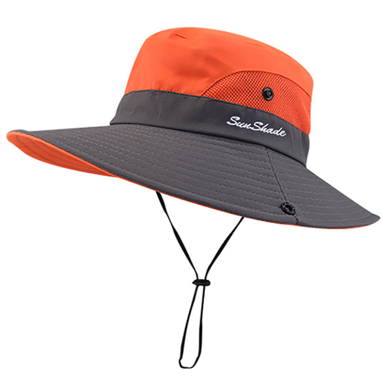 SUNYGOOG UPF Bucket Hat with Cooling Mesh & Ponytail Hole - Breathable Shield for Men & Women, Lightweight Wide Brim Outdoor for, Fishing, - Adjustable (Hand Wash/Dry Clean)