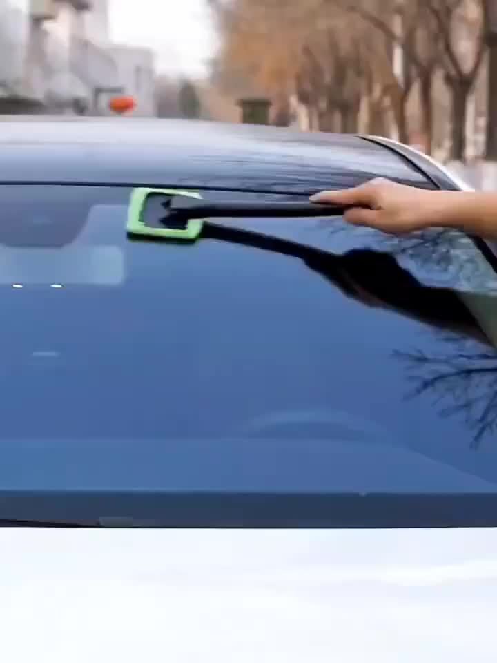 Windshield Cleaning Brush Kit • Long Handle Interior Car Glass Wiper • Plastic Material