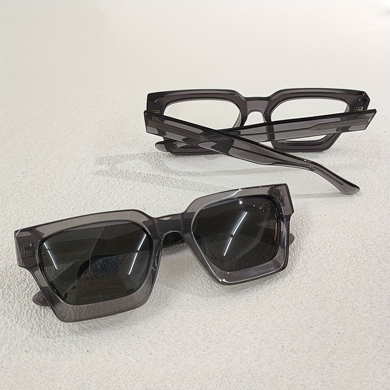100% Acetate Square Men Fashion Glasses Classic Retro Polarized Driving Fishing Travel Beach Fashion Glasses for Male Female TAC Thick Crystal Eyeglasses Shade,Ideal Choice for Gifts with Business Full Package Set Case RC005