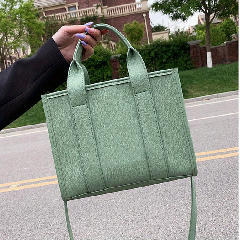 Chic Everyday Womens Tote - Durable PU Leather, Spacious Satchel with Top Handle - Ideal for Work & Casual Outings