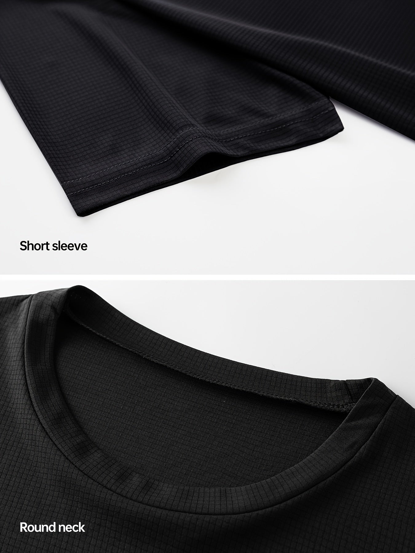 [5pcs Quick-Dry Sports Shirt] 5pcs Xinso Prince Ultra-Thin Men's Quick-Dry Fitness Sports Shirt Set - Black Plaid Short Sleeve Top