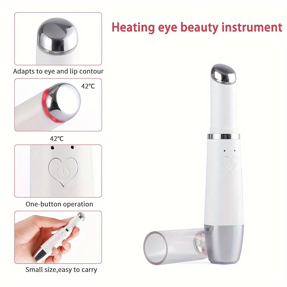 Rechargeable Heated Eye Massager Pen - Cosmetic Instrument - Hot & Cold Face Lifter, Relaxes Dark Circles, Eye Bags, Puffiness, Soothes Facial Tension, Perfect Birthday, Christmas Gift for Women and Men