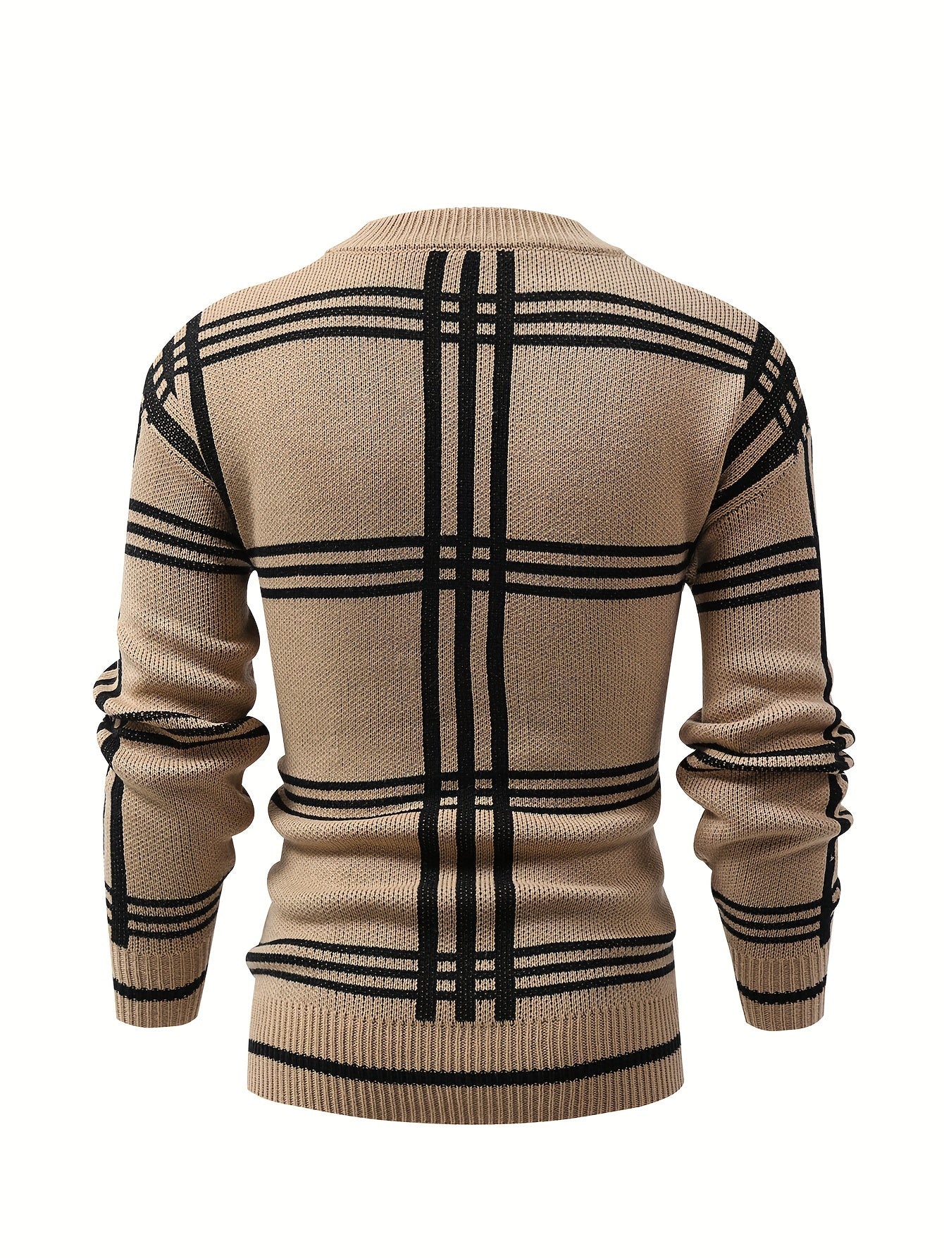 Mens Stylish Stripe Knit Cardigan - Comfortable Long Sleeve V Neck Top for Versatile Outdoor Wear - All-Season Fashionable Style