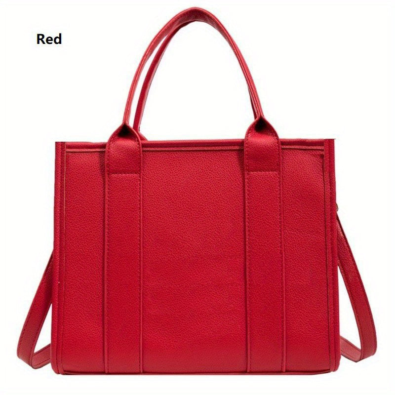 Chic Everyday Womens Tote - Durable PU Leather, Spacious Satchel with Top Handle - Ideal for Work & Casual Outings