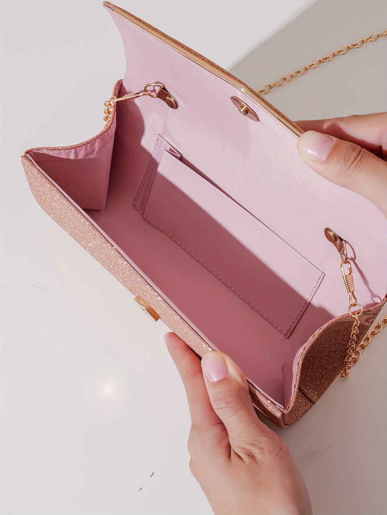 Women's Fashion Clutch With Shoulder Strap And Chain For Evening Party Wallet
