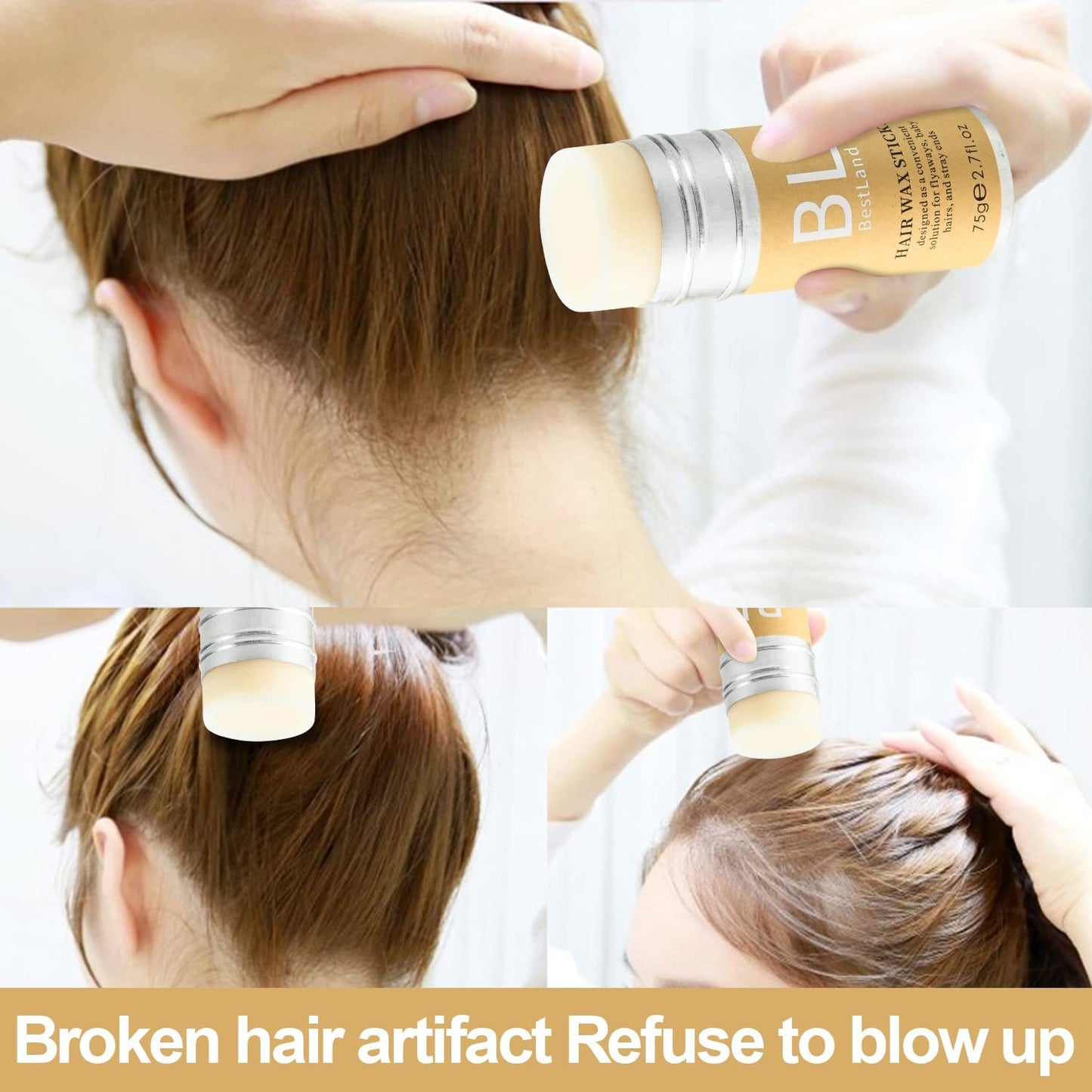 Wax Stick, Flyaways Styling Wax Stick for Hair Edge Control and Hair Styling, Children's Hair Styling Wax Stick