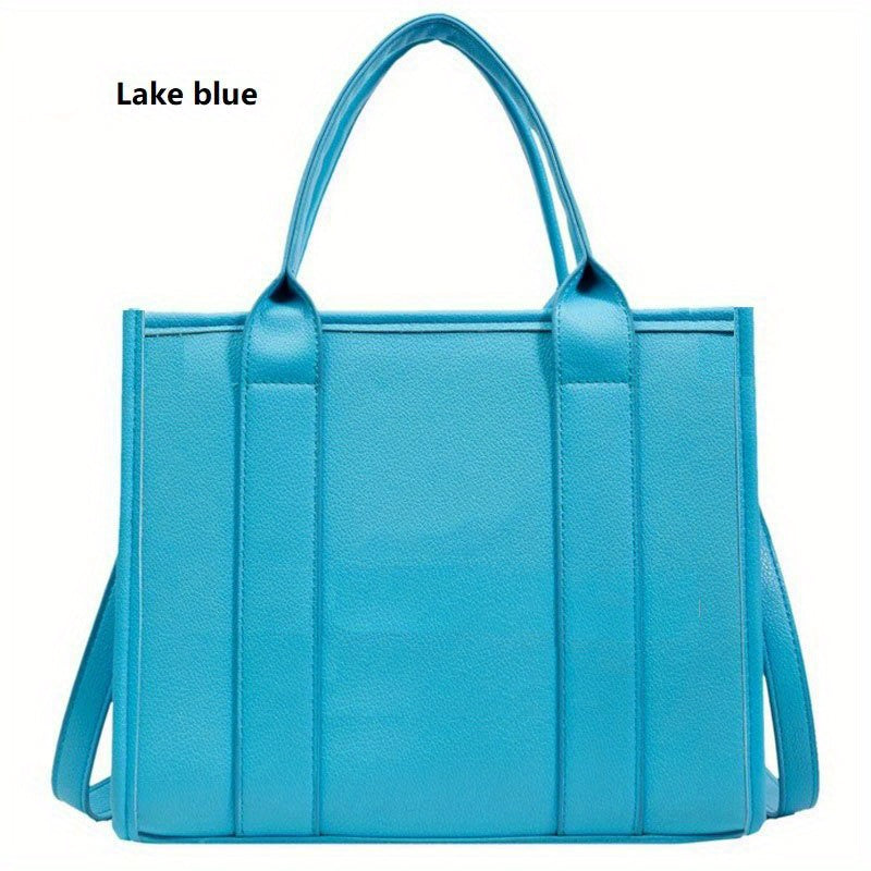 Chic Everyday Womens Tote - Durable PU Leather, Spacious Satchel with Top Handle - Ideal for Work & Casual Outings