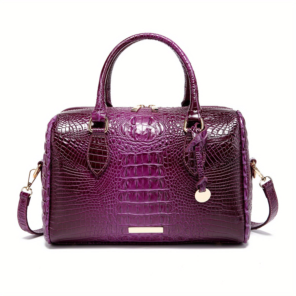 Crocodile Pattern Luxury Crossbody Bag, Top Handle Bag Purse, Classic Fashion Versatile Shoulder Bag