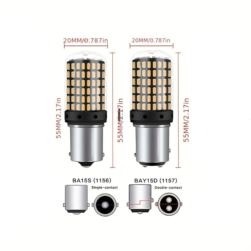 1pair/2pcs LED 1156 BA15S P21W 1157 P21/5W LED Bulbs For Super Brighter Car Brake Reversing Turn Signal Light