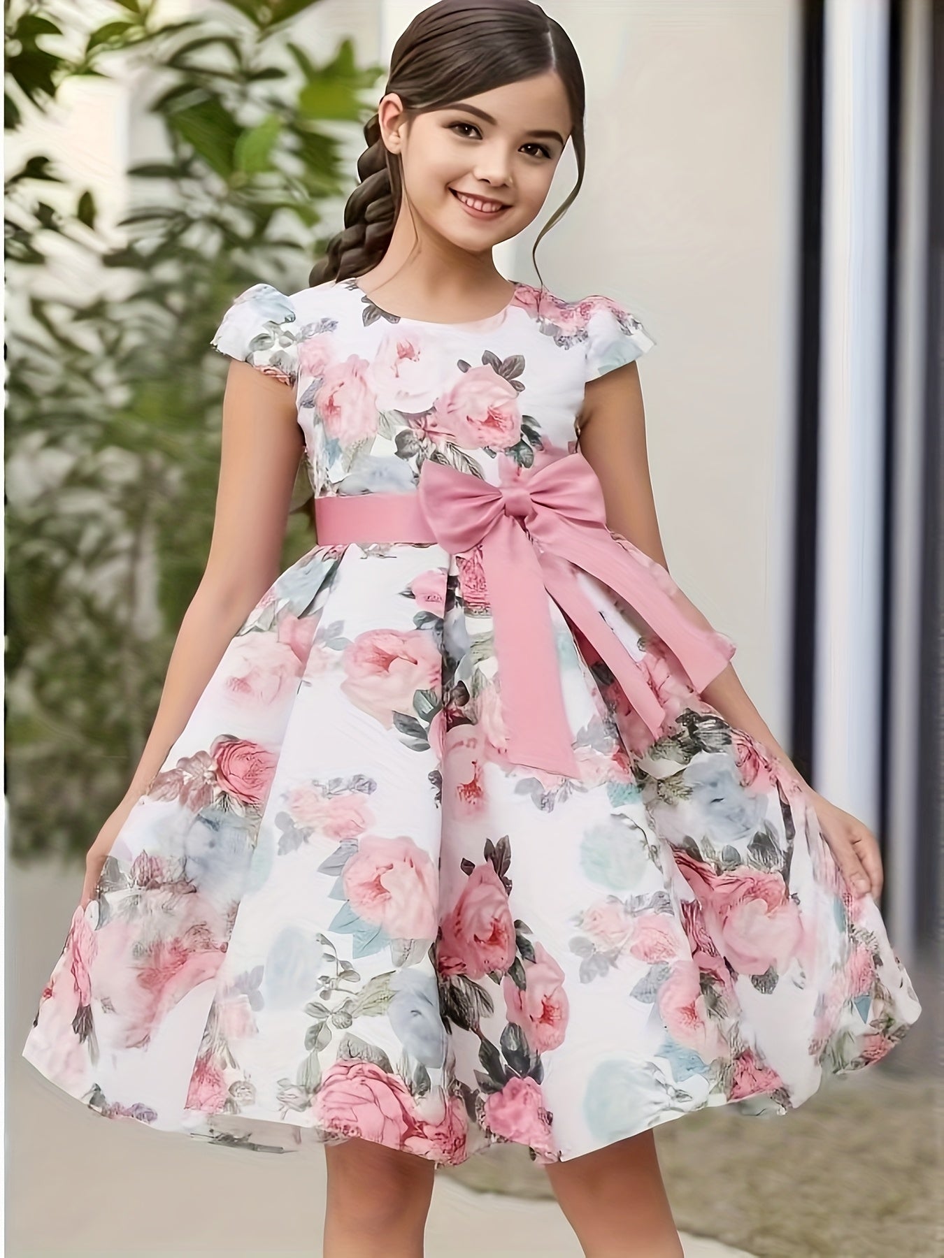 Children Eden 3-10 Years Girls Rose Print Dress