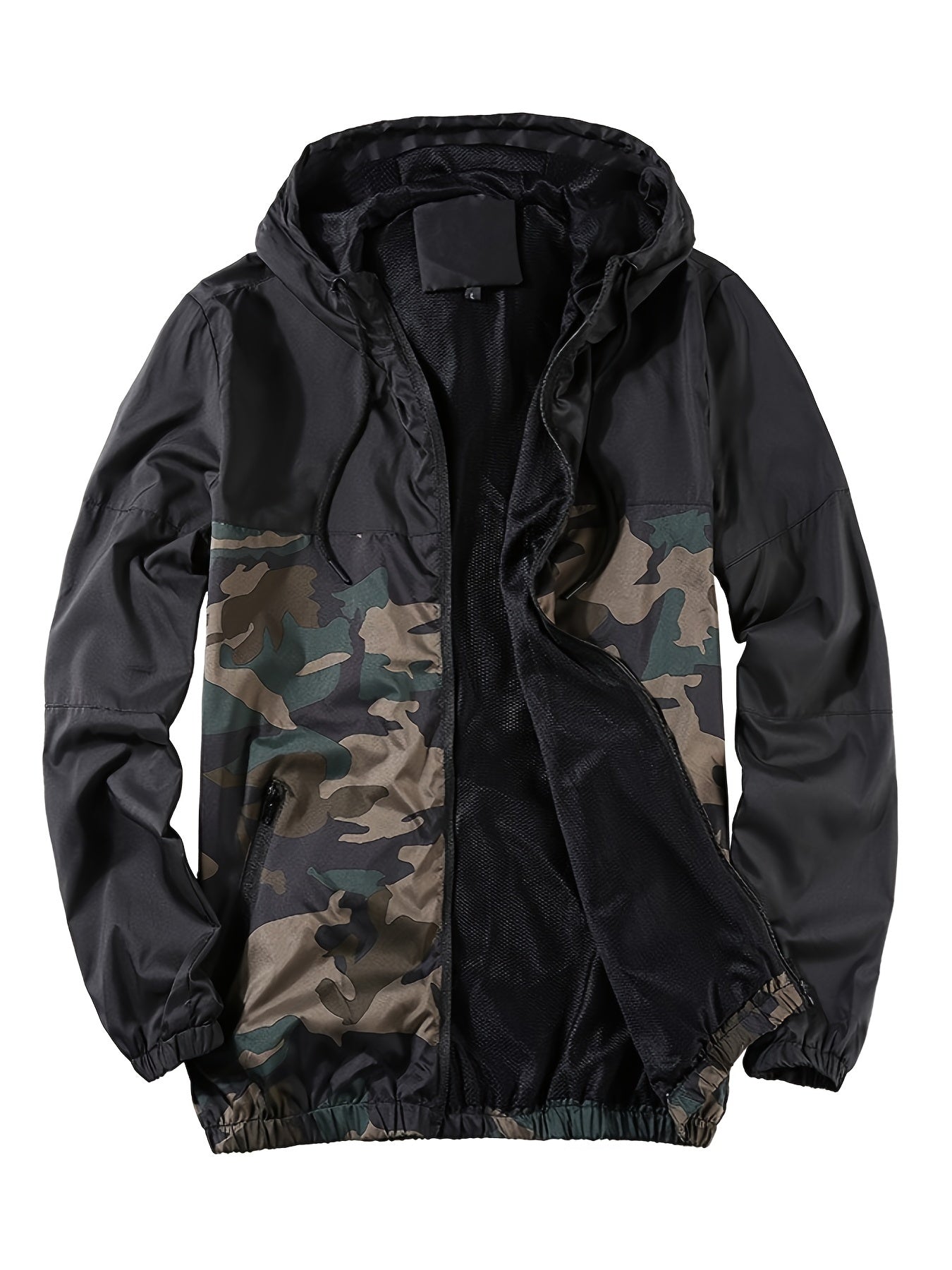 Popular Spring/Autumn Jacket for Men, Camouflage European and American Style, Loose Fit, Mesh Breathable, Color Block Design