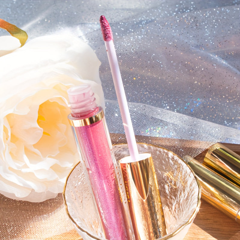 10 Colors Diamond Shiny Lip Gloss, Pearly Glitter Shimmer Finish High Pigmented, Long Lasting Makeup, Smudge Proof Lip Stain Valentine's Day Gifts For Music Festival