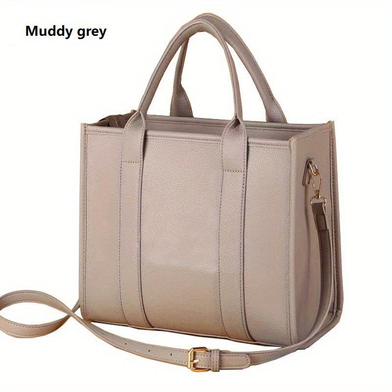 Chic Everyday Womens Tote - Durable PU Leather, Spacious Satchel with Top Handle - Ideal for Work & Casual Outings