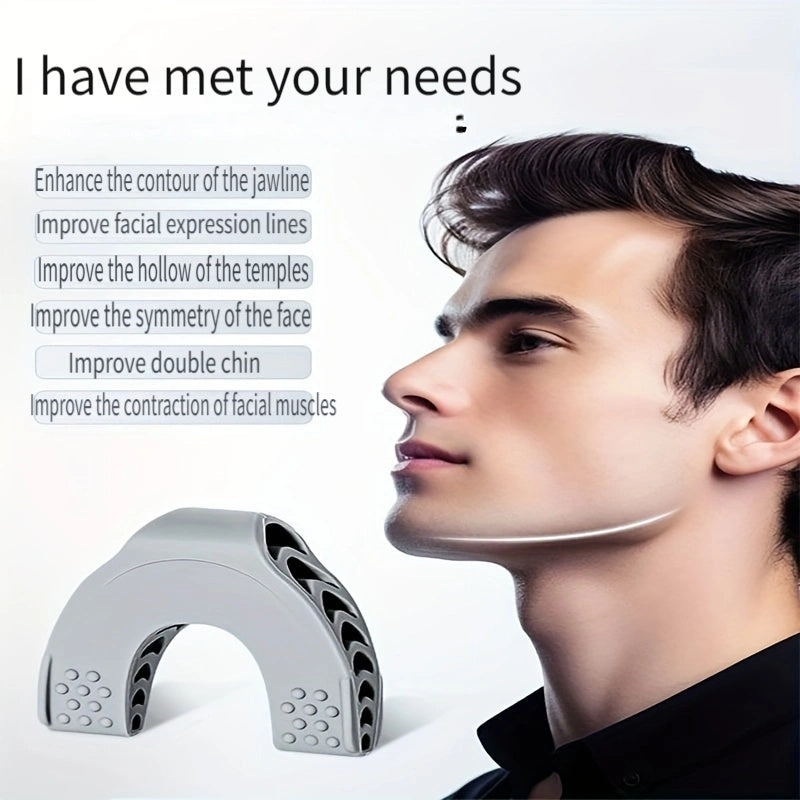 Silicone Facial Toning Exercise Device, 1 Piece Jawline Shaping Tool for Men & Women - Jaw Muscle Trainer, Enhancer for Facial Contour & Symmetry, Double Chin Reducer, Facial Beauty Tool - Unscented, Power-Free Operation, Bat