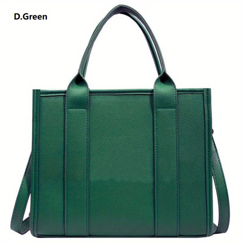 Chic Everyday Womens Tote - Durable PU Leather, Spacious Satchel with Top Handle - Ideal for Work & Casual Outings