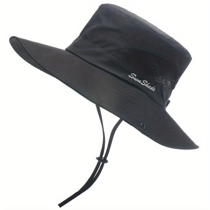 SUNYGOOG UPF Bucket Hat with Cooling Mesh & Ponytail Hole - Breathable Shield for Men & Women, Lightweight Wide Brim Outdoor for, Fishing, - Adjustable (Hand Wash/Dry Clean)