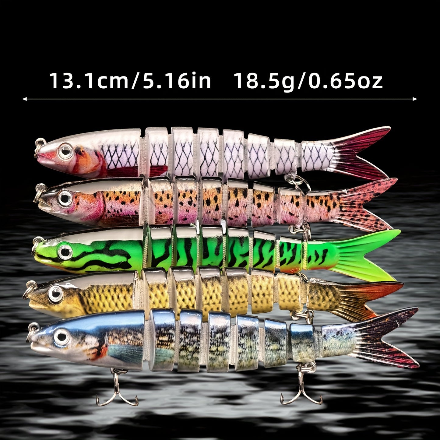 Fishing Lures Multi Jointed Swimbait Crankbait Slow Sinking Bionic Artificial Bait Freshwater Saltwater Trout Bass Fishing Accessories 20g 0.7oz/13.5cm 5.31inch