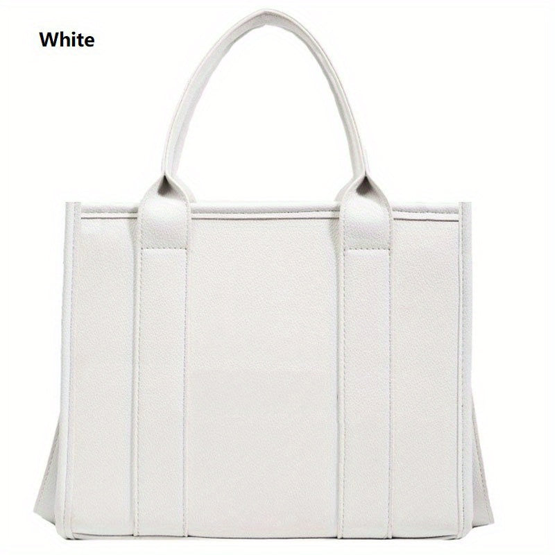Chic Everyday Womens Tote - Durable PU Leather, Spacious Satchel with Top Handle - Ideal for Work & Casual Outings