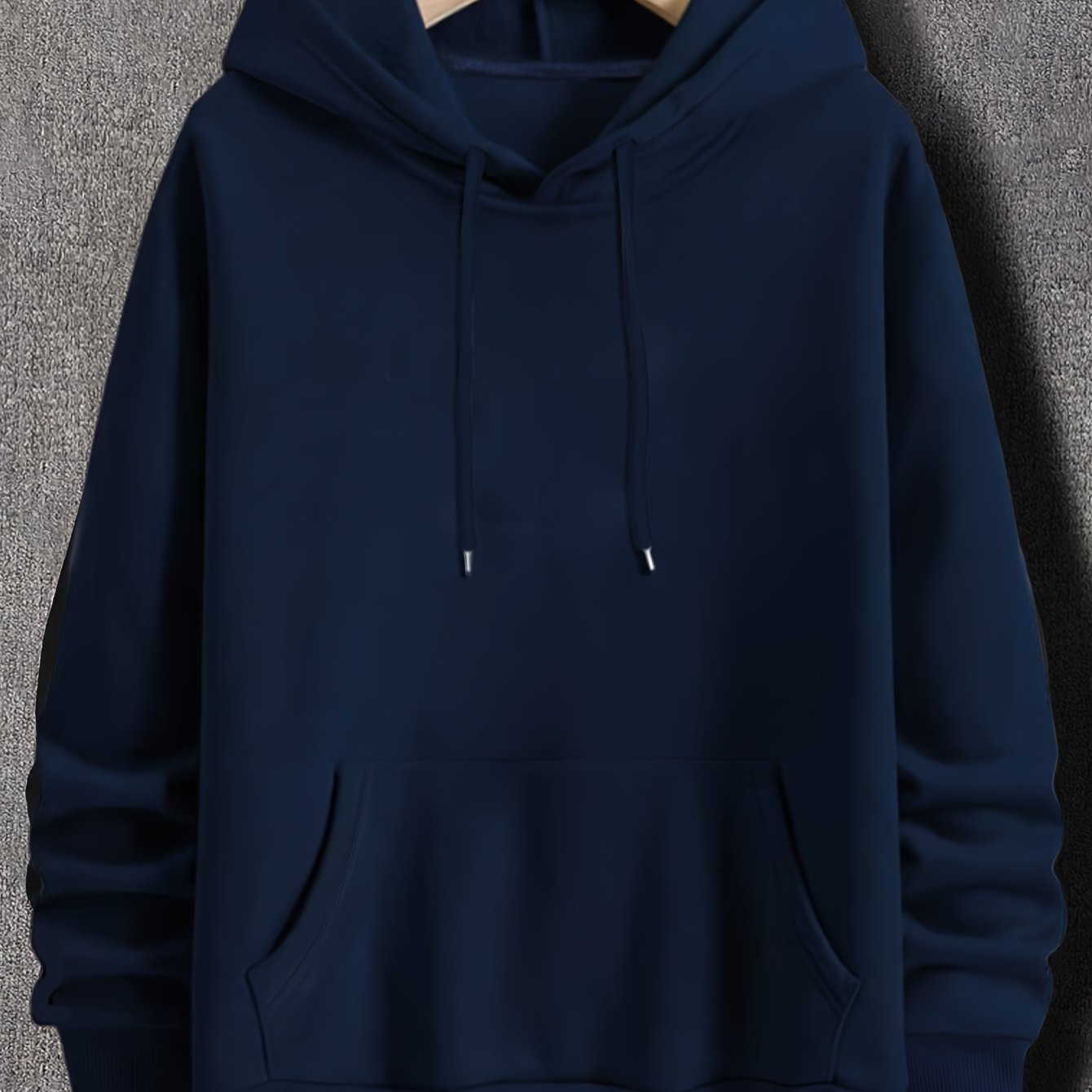 Effortless Style & Comfort: Durable Men's Geometric Hoodie with Kangaroo Pocket - Perfect for Spring/Fall