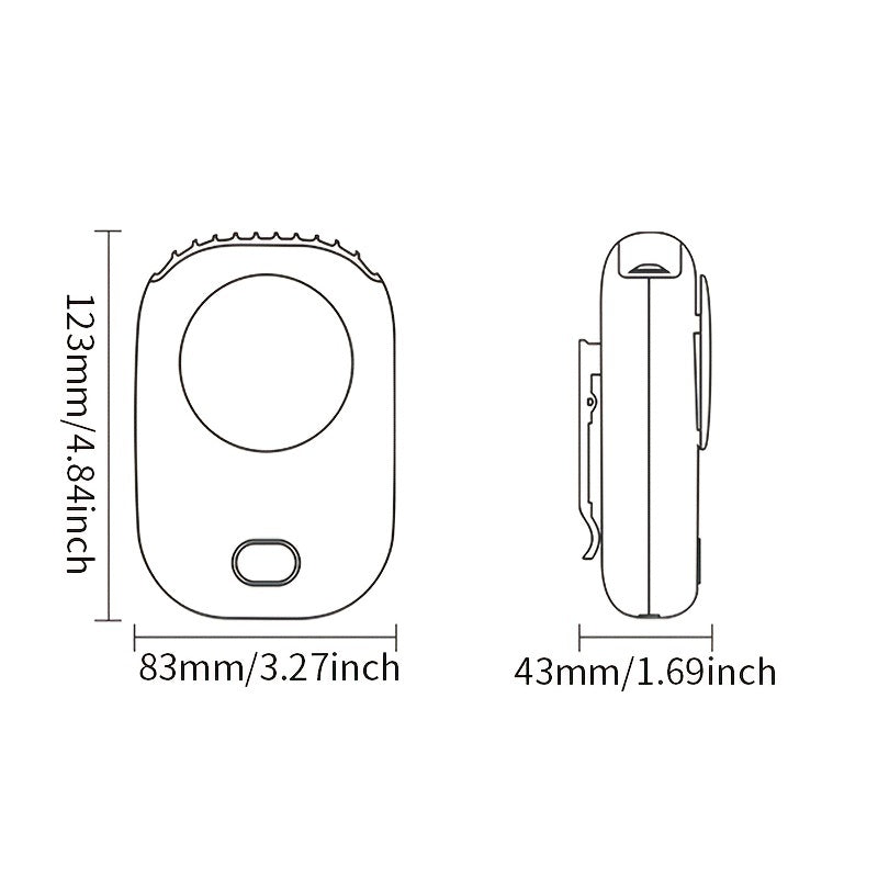 1pc, Portable USB Fan With Three-Speed Large Wind Adjustment, Waist-Hanging And Desktop Stand, Power Display, And Leafless Design
