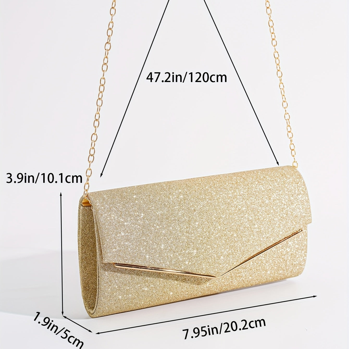 Women's Fashion Clutch With Shoulder Strap And Chain For Evening Party Wallet
