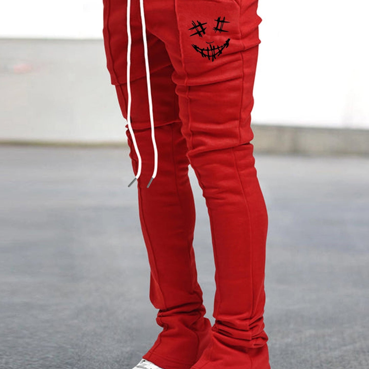 Joyful Face Series Men's Casual Long Pants, Thin and Breathable Men's Trousers, Streetwear Brand Pants, Hip-Hop Pants