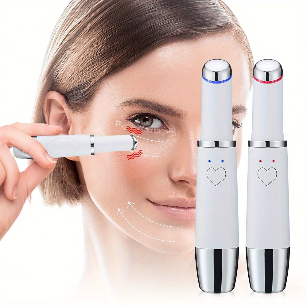 Rechargeable Heated Eye Massager Pen - Cosmetic Instrument - Hot & Cold Face Lifter, Relaxes Dark Circles, Eye Bags, Puffiness, Soothes Facial Tension, Perfect Birthday, Christmas Gift for Women and Men