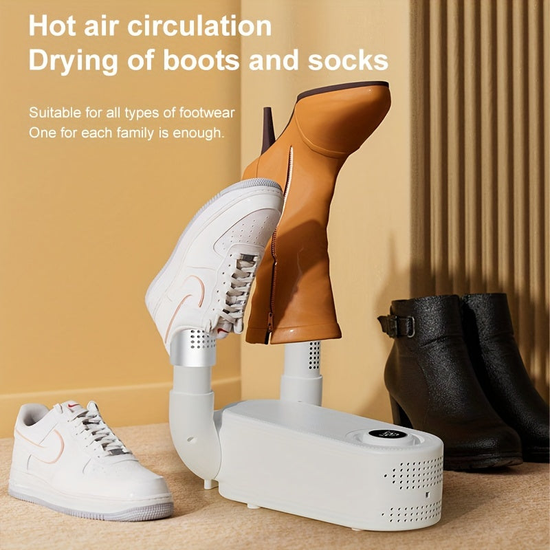 The Smart Shoe Dryer Is a Timed Device for Drying Shoes And Socks at Home Using Hot Air Circulation, Without Battery