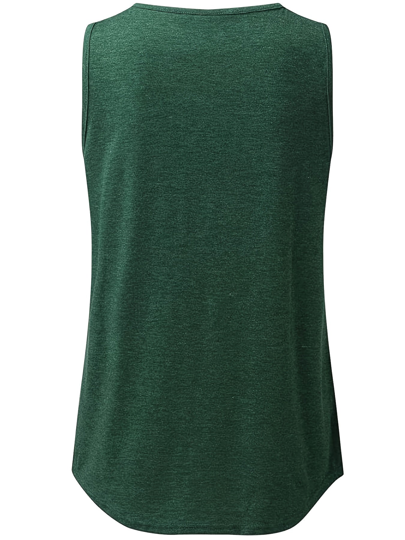 Plus Size Casual Tank Top, Women's Plus Plain Ruched Round Neck Medium Stretch Tank Top