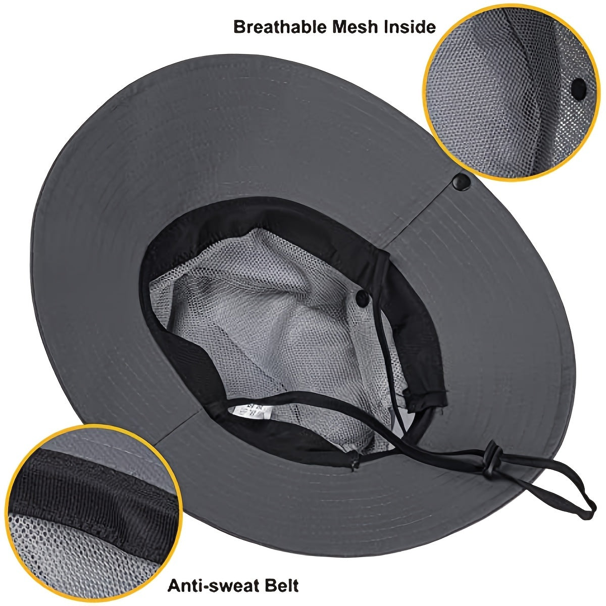 SUNYGOOG UPF Bucket Hat with Cooling Mesh & Ponytail Hole - Breathable Shield for Men & Women, Lightweight Wide Brim Outdoor for, Fishing, - Adjustable (Hand Wash/Dry Clean)