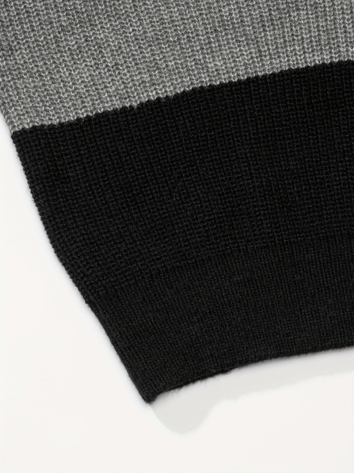 Plus Size Men's Fashion Stitching Color Stripe Sweater For Spring/autumn/winter, Long-sleeved Knit Pullover Sweater