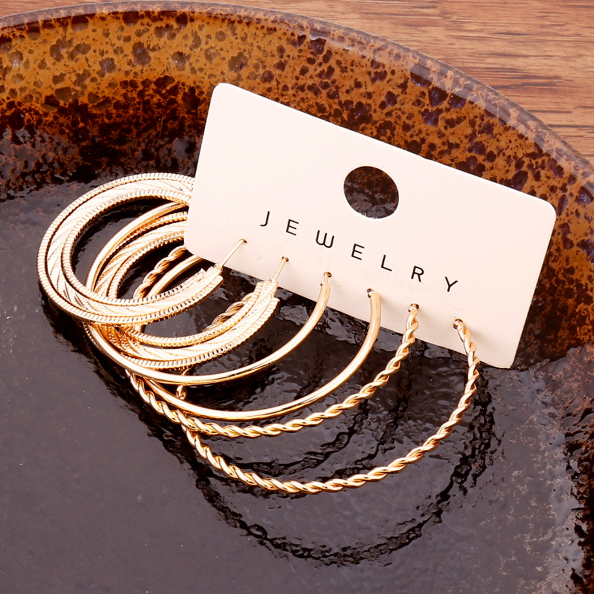 [Boho Vintage Earrings] 14K Golden Plated Earring Set, Boho Vintage Style Zinc Alloy, Non-Feathered Jewelry for Women