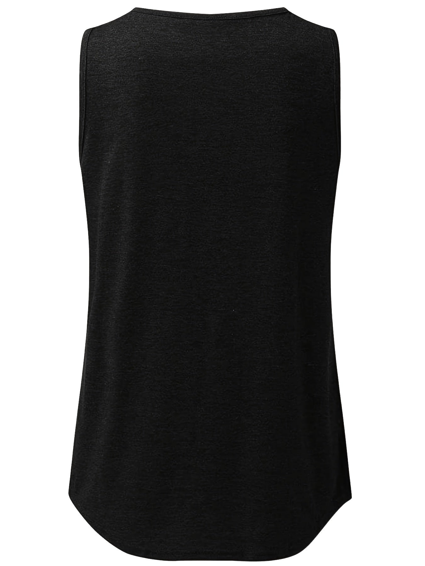 Plus Size Casual Tank Top, Women's Plus Plain Ruched Round Neck Medium Stretch Tank Top