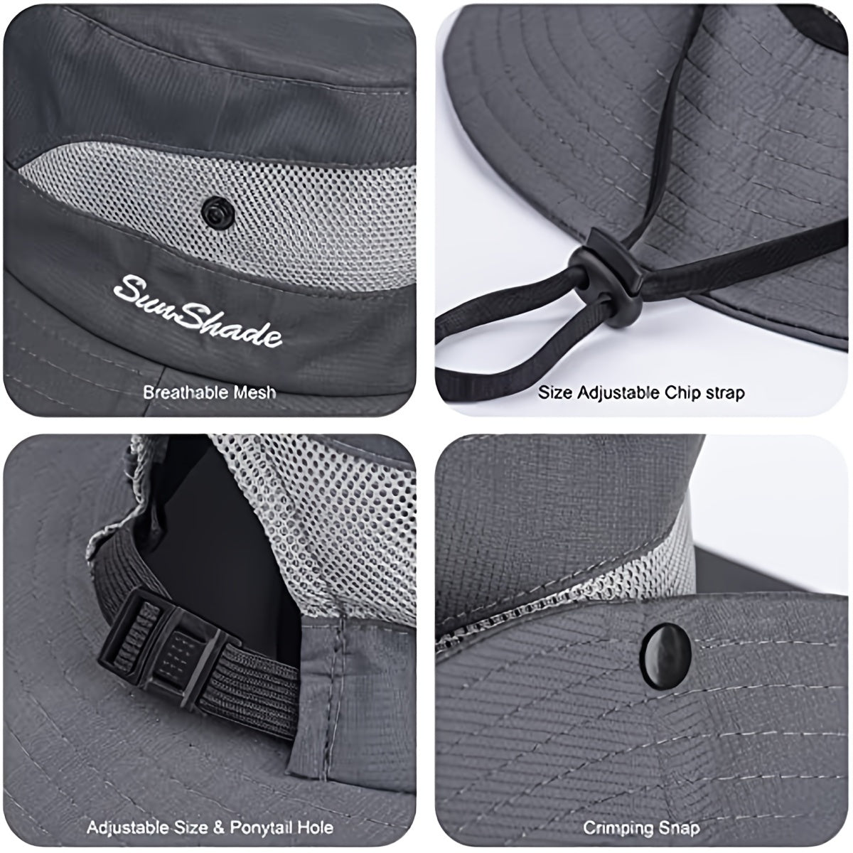 SUNYGOOG UPF Bucket Hat with Cooling Mesh & Ponytail Hole - Breathable Shield for Men & Women, Lightweight Wide Brim Outdoor for, Fishing, - Adjustable (Hand Wash/Dry Clean)
