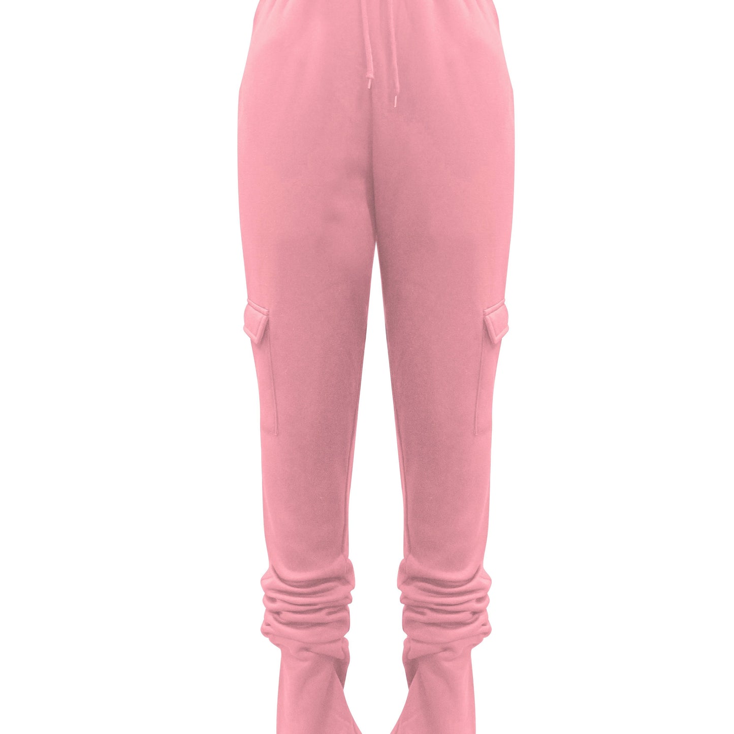 Stylish Ruched High-Waisted Solid Pants - Comfortable Casual Drawstring Long Length Pants with Elastic Waistband, Soft Fabric, and Flattering Silhouette - Women's Fashion Clothing for Everyday Wear