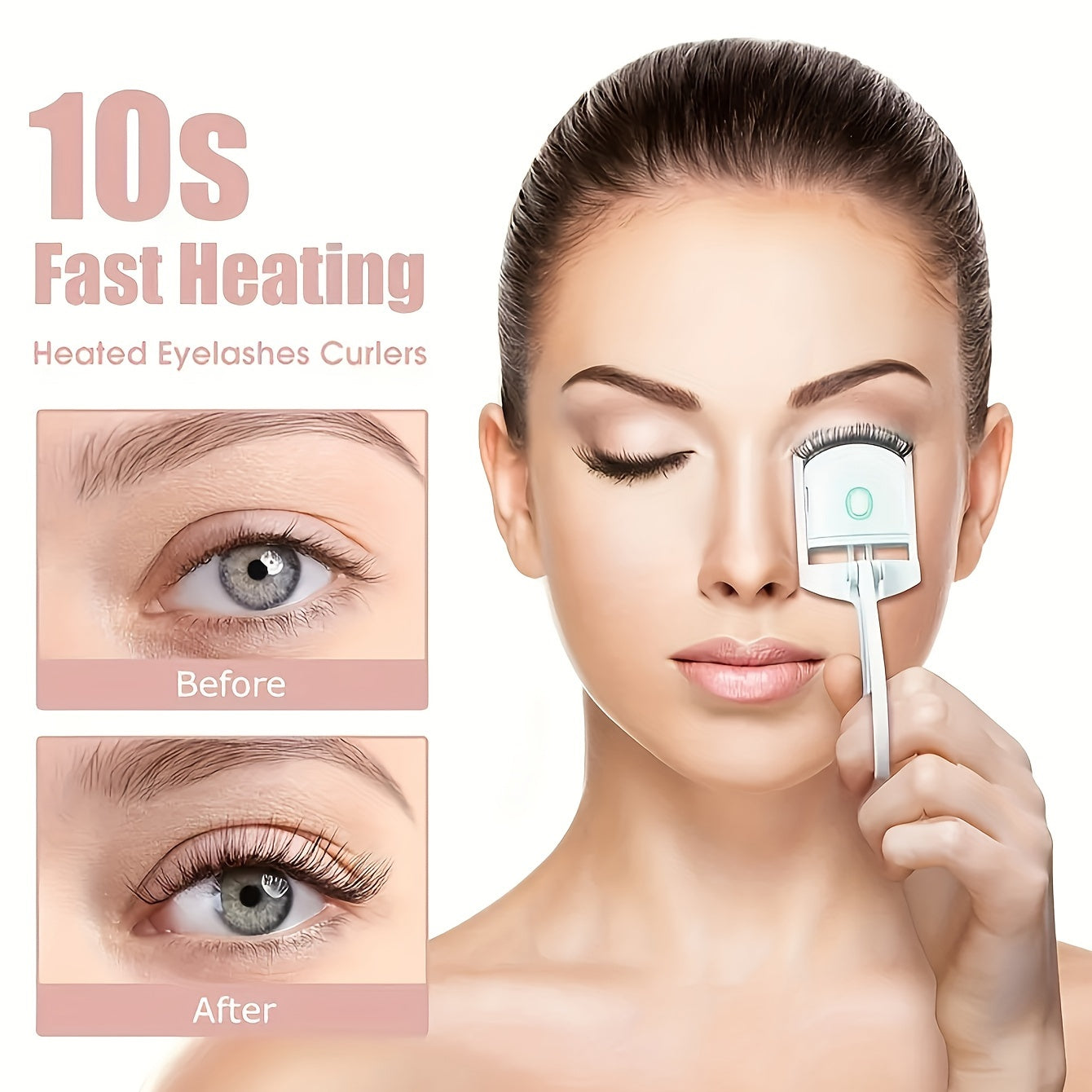 NIJ Electric Eyelash Curler with Technology - Corded Curling Device, Instant Volume & Lift, No to Lashes, for & (Plug-in, System) - Beauty Electronics for Sensitive Scalp/Collagen