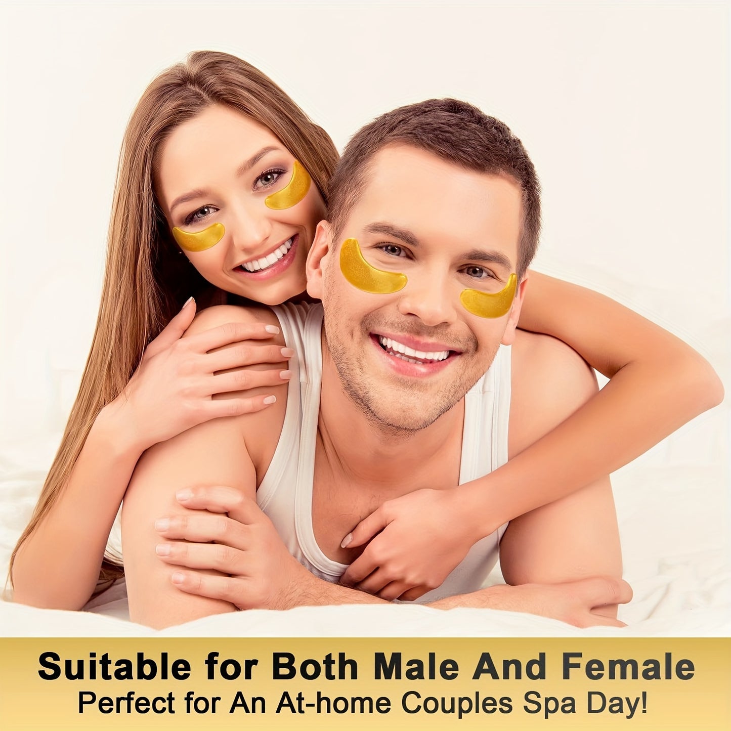 24 Golden Under Eye Patches, Eye Mask, Collagen Light Beige Care Products, Eye Patches for Puffy Eyes, Suitable for Wedding Party Gift, Valentines Day Gifts, s Must Have
